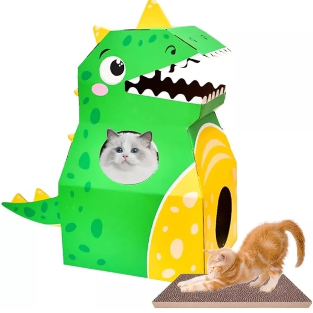 Cat Scratch Pad Cat House Cozy Cardboard ECO-friendly For Small Cats Dinosaur